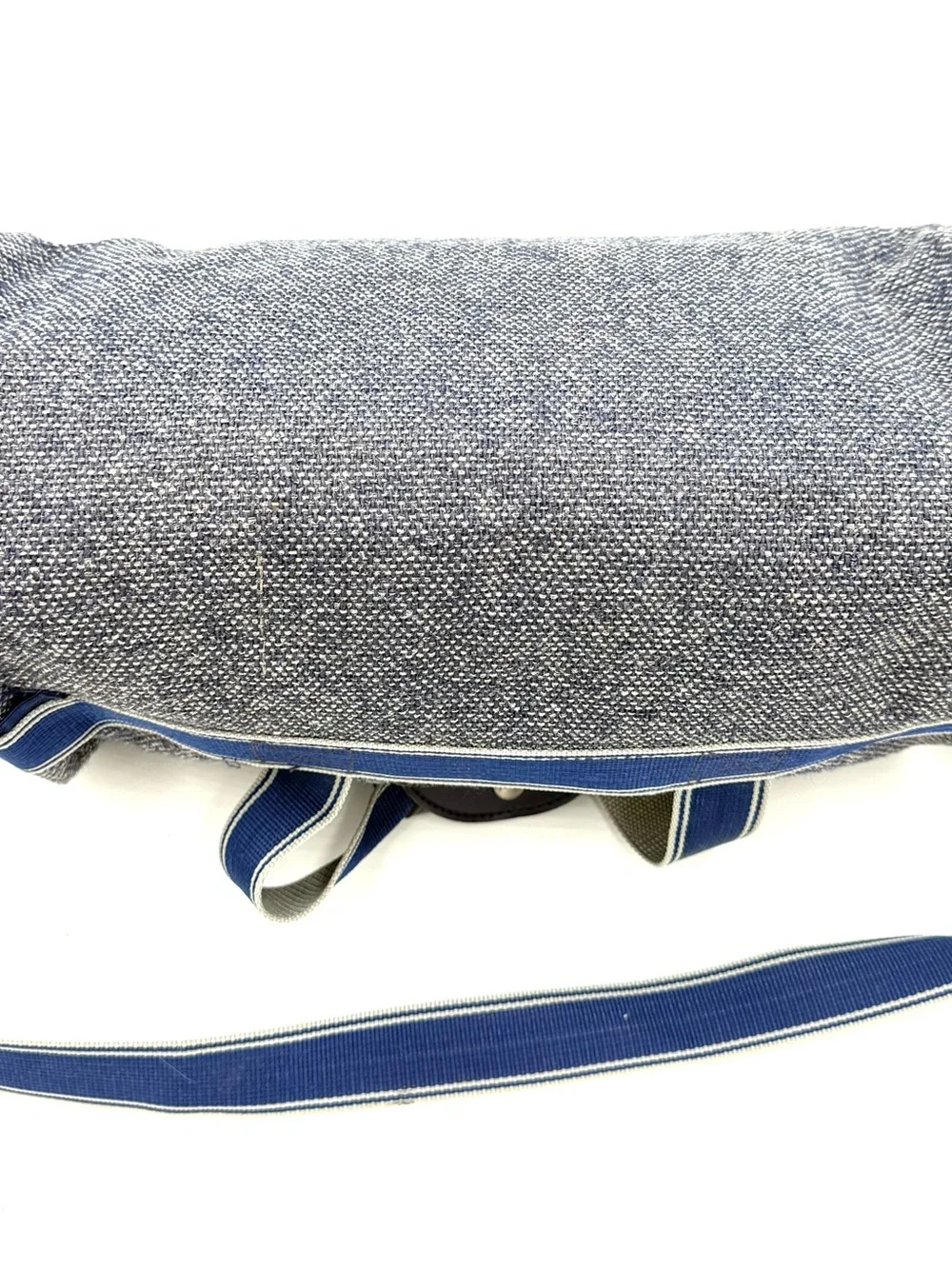 Men’s Vintage Pierre Cardin Blue & White Textured Duffel Bag (B0003)